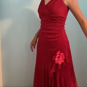 Gorgeous shimmery red prom dress ballroom